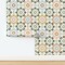 Faux Tile Geometric Modern Bohemian Eclectic Mediterranean Large Scale Earth Tones Distressing Rustic Patchwork Farmhouse Country Kitchen Custom Removable Wallpaper by Spoonflower Peel & Stick Wallpaper 2FT Wide